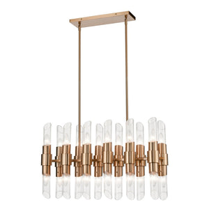 Atlas Carisbrooke 28.75'' Wide 24-Light Linear Chandelier - Luxe Burnished Brass for Modern Spaces CL11007-BS
