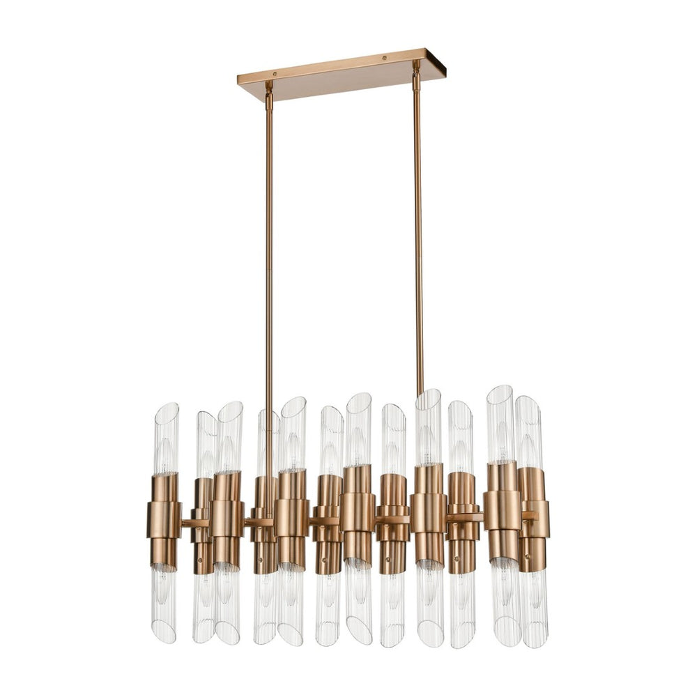 Atlas Carisbrooke 28.75'' Wide 24-Light Linear Chandelier - Luxe Burnished Brass for Modern Spaces CL11007-BS