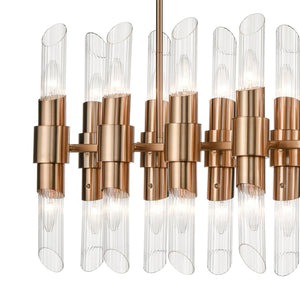 Atlas Carisbrooke 28.75'' Wide 24-Light Linear Chandelier - Luxe Burnished Brass for Modern Spaces CL11007-BS