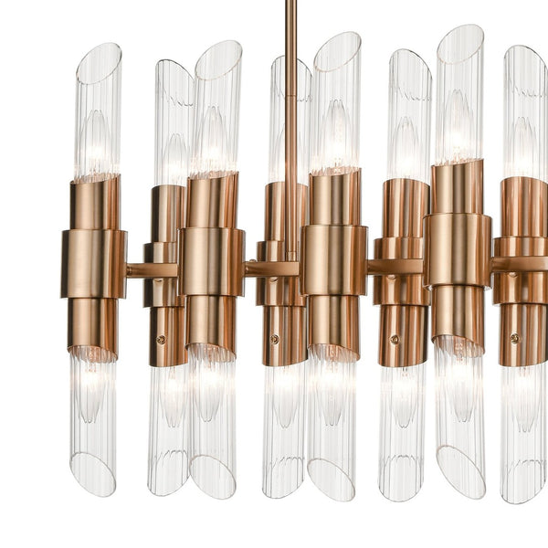 Atlas Carisbrooke 28.75'' Wide 24-Light Linear Chandelier - Luxe Burnished Brass for Modern Spaces CL11007-BS