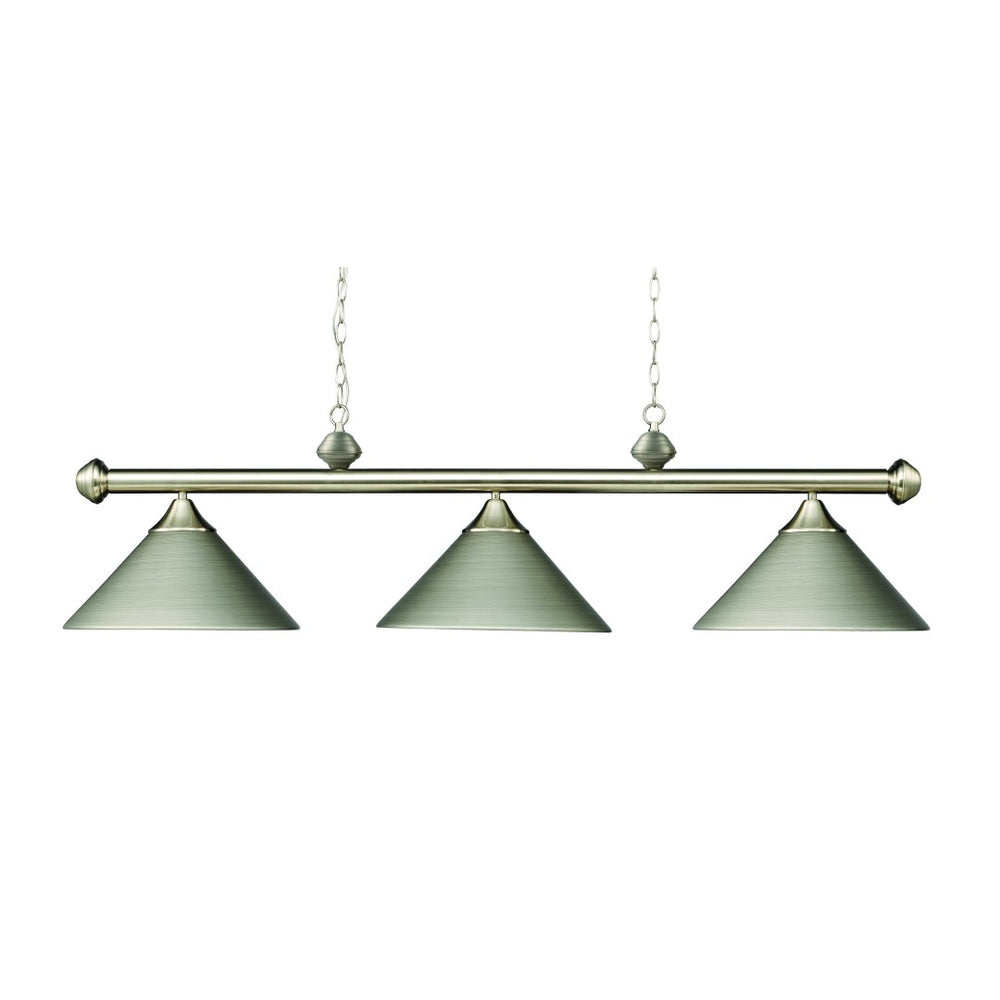 Atlas Casual 51'' Wide 3-Light Linear Chandelier - Satin Nickel Finish for Dining & Kitchen Elegance CL11008-NK