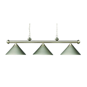 Atlas Casual 51'' Wide 3-Light Linear Chandelier - Satin Nickel Finish for Dining & Kitchen Elegance CL11008-NK