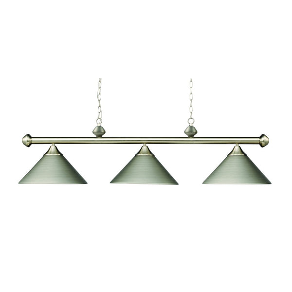 Atlas Casual 51'' Wide 3-Light Linear Chandelier - Satin Nickel Finish for Dining & Kitchen Elegance CL11008-NK