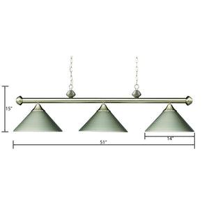 Atlas Casual 51'' Wide 3-Light Linear Chandelier - Satin Nickel Finish for Dining & Kitchen Elegance CL11008-NK