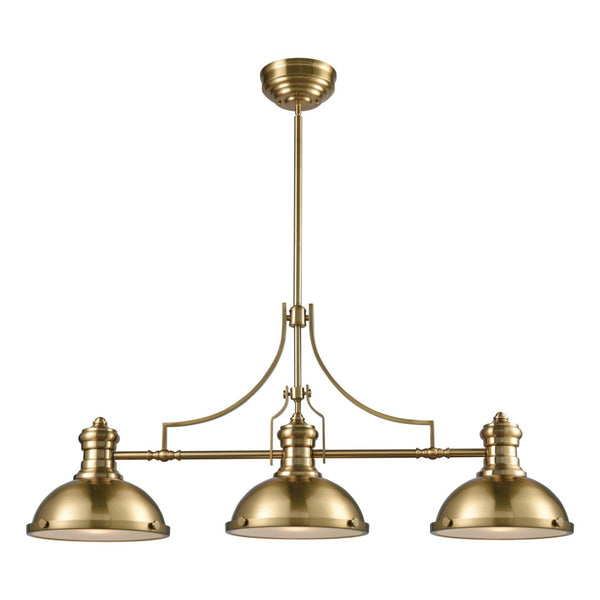 Atlas Chadwick 47" Wide 3-Light Linear Chandelier - Timeless Elegance for Dining Rooms and Foyers Satin Brass CL11009-BS1