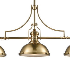 Atlas Chadwick 47" Wide 3-Light Linear Chandelier - Timeless Elegance for Dining Rooms and Foyers Satin Brass CL11009-BS1
