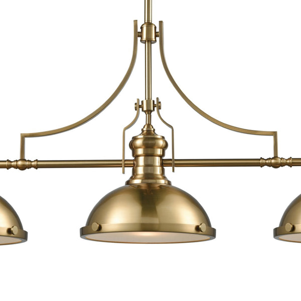 Atlas Chadwick 47" Wide 3-Light Linear Chandelier - Timeless Elegance for Dining Rooms and Foyers Satin Brass CL11009-BS1