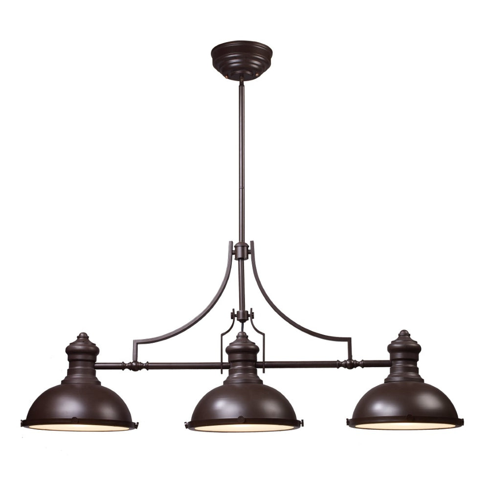 Atlas Chadwick 47" Wide 3-Light Linear Chandelier - Timeless Elegance for Dining Rooms and Foyers Oiled Bronze CL11009-BZ