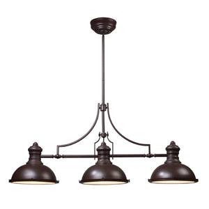 Atlas Chadwick 47" Wide 3-Light Linear Chandelier - Timeless Elegance for Dining Rooms and Foyers Oiled Bronze CL11009-BZ