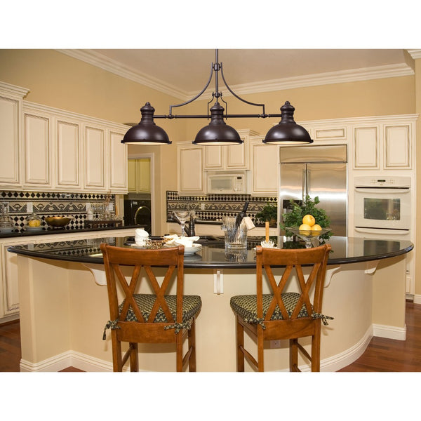 Atlas Chadwick 47" Wide 3-Light Linear Chandelier - Timeless Elegance for Dining Rooms and Foyers Oiled Bronze CL11009-BZ