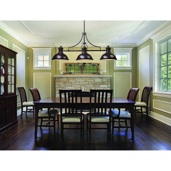 Atlas Chadwick 47" Wide 3-Light Linear Chandelier - Timeless Elegance for Dining Rooms and Foyers Oiled Bronze CL11009-BZ