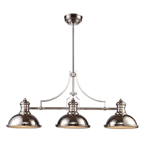 Atlas Chadwick 47" Wide 3-Light Linear Chandelier - Timeless Elegance for Dining Rooms and Foyers Polished Nickel CL11009-CH