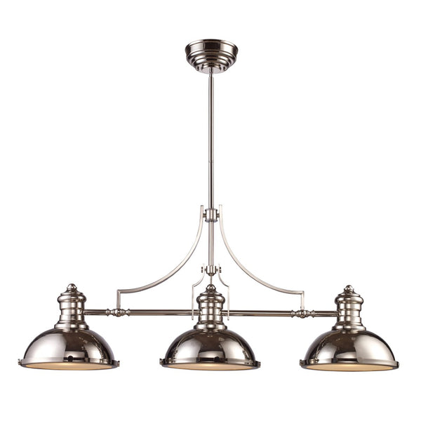 Atlas Chadwick 47" Wide 3-Light Linear Chandelier - Timeless Elegance for Dining Rooms and Foyers Polished Nickel CL11009-CH