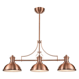 Atlas Chadwick 47" Wide 3-Light Linear Chandelier - Timeless Elegance for Dining Rooms and Foyers Antique Copper CL11009-CO