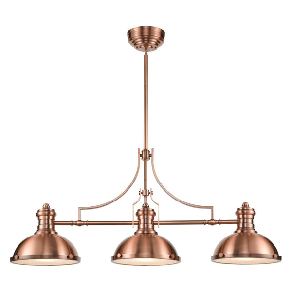 Atlas Chadwick 47" Wide 3-Light Linear Chandelier - Timeless Elegance for Dining Rooms and Foyers Antique Copper CL11009-CO