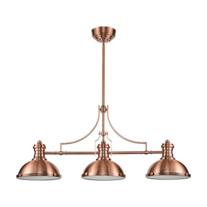 Atlas Chadwick 47" Wide 3-Light Linear Chandelier - Timeless Elegance for Dining Rooms and Foyers Antique Copper CL11009-CO