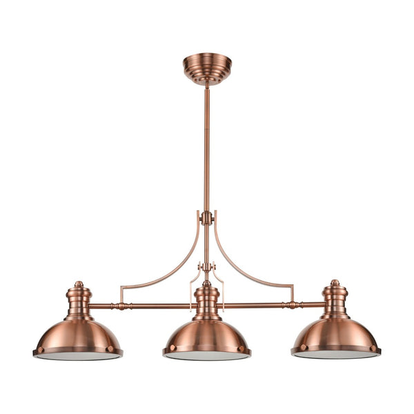 Atlas Chadwick 47" Wide 3-Light Linear Chandelier - Timeless Elegance for Dining Rooms and Foyers Antique Copper CL11009-CO