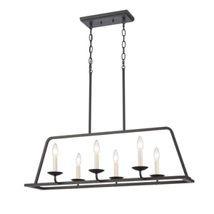 Atlas Ellisville 34" Wide 6-Light Chandelier - Charming Candle-Style Fixture for Cozy Indoor Spaces Matte Black CL11013-BK