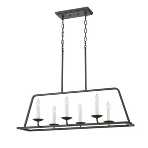 Atlas Ellisville 34" Wide 6-Light Chandelier - Charming Candle-Style Fixture for Cozy Indoor Spaces Matte Black CL11013-BK