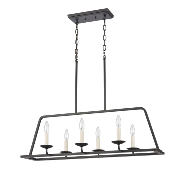 Atlas Ellisville 34" Wide 6-Light Chandelier - Charming Candle-Style Fixture for Cozy Indoor Spaces Matte Black CL11013-BK