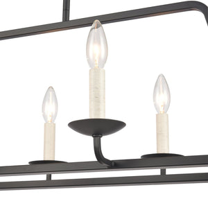 Atlas Ellisville 34" Wide 6-Light Chandelier - Charming Candle-Style Fixture for Cozy Indoor Spaces Matte Black CL11013-BK