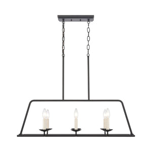 Atlas Ellisville 34" Wide 6-Light Chandelier - Charming Candle-Style Fixture for Cozy Indoor Spaces Matte Black CL11013-BK