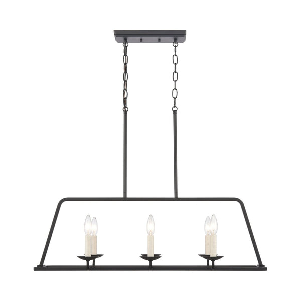 Atlas Ellisville 34" Wide 6-Light Chandelier - Charming Candle-Style Fixture for Cozy Indoor Spaces Matte Black CL11013-BK