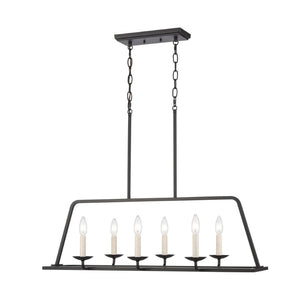 Atlas Ellisville 34" Wide 6-Light Chandelier - Charming Candle-Style Fixture for Cozy Indoor Spaces Matte Black CL11013-BK