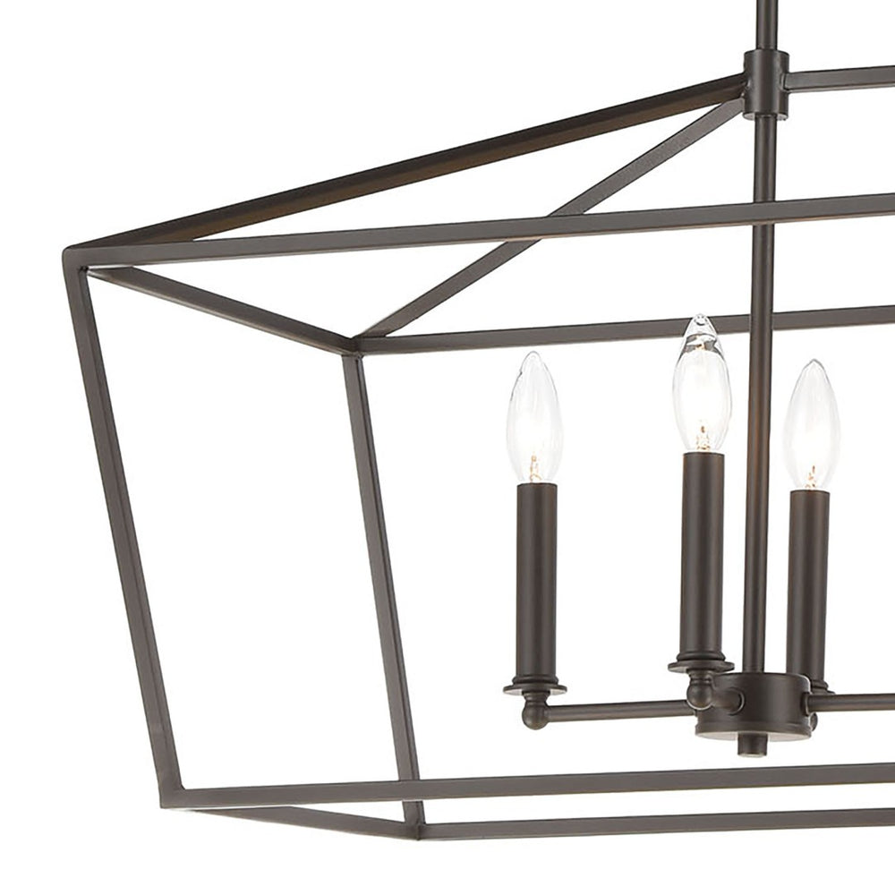 Atlas Fairfax Modern Farmhouse 36'' 7-Light Linear Chandelier in Oil Rubbed Bronze for Dining Spaces CL11014-BZ