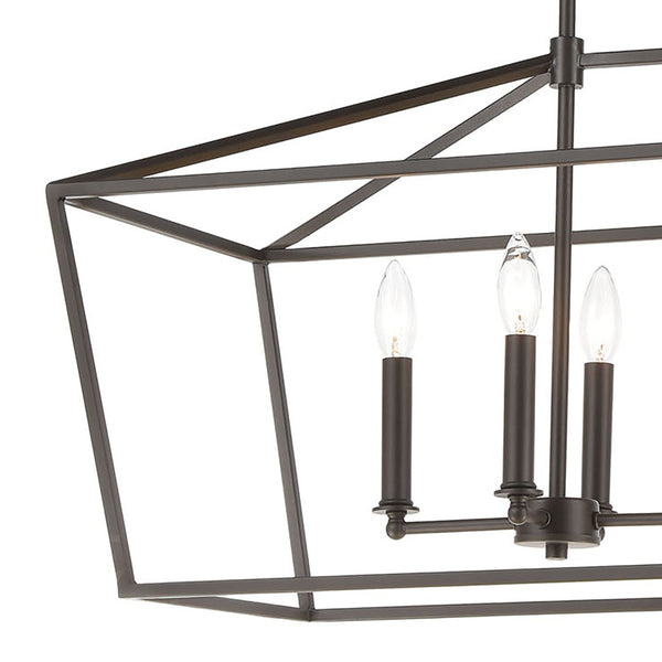 Atlas Fairfax Modern Farmhouse 36'' 7-Light Linear Chandelier in Oil Rubbed Bronze for Dining Spaces CL11014-BZ