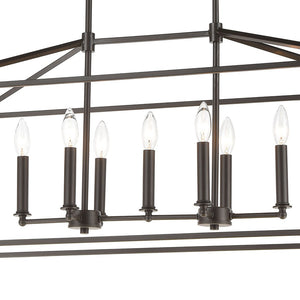 Atlas Fairfax Modern Farmhouse 36'' 7-Light Linear Chandelier in Oil Rubbed Bronze for Dining Spaces CL11014-BZ