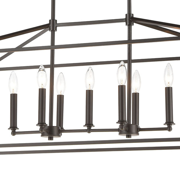 Atlas Fairfax Modern Farmhouse 36'' 7-Light Linear Chandelier in Oil Rubbed Bronze for Dining Spaces CL11014-BZ