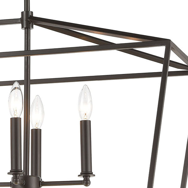 Atlas Fairfax Modern Farmhouse 36'' 7-Light Linear Chandelier in Oil Rubbed Bronze for Dining Spaces CL11014-BZ
