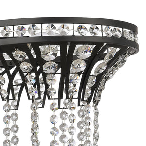 Atlas Fantania 36'' Wide 4-Light Linear Chandelier - Modern Crystal Accents for Elegant Ambient Lighting Matte Black CL11015-BK