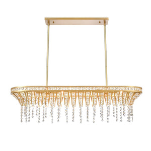 Atlas Fantania 36'' Wide 4-Light Linear Chandelier - Modern Crystal Accents for Elegant Ambient Lighting Champagne Gold CL11015-GD