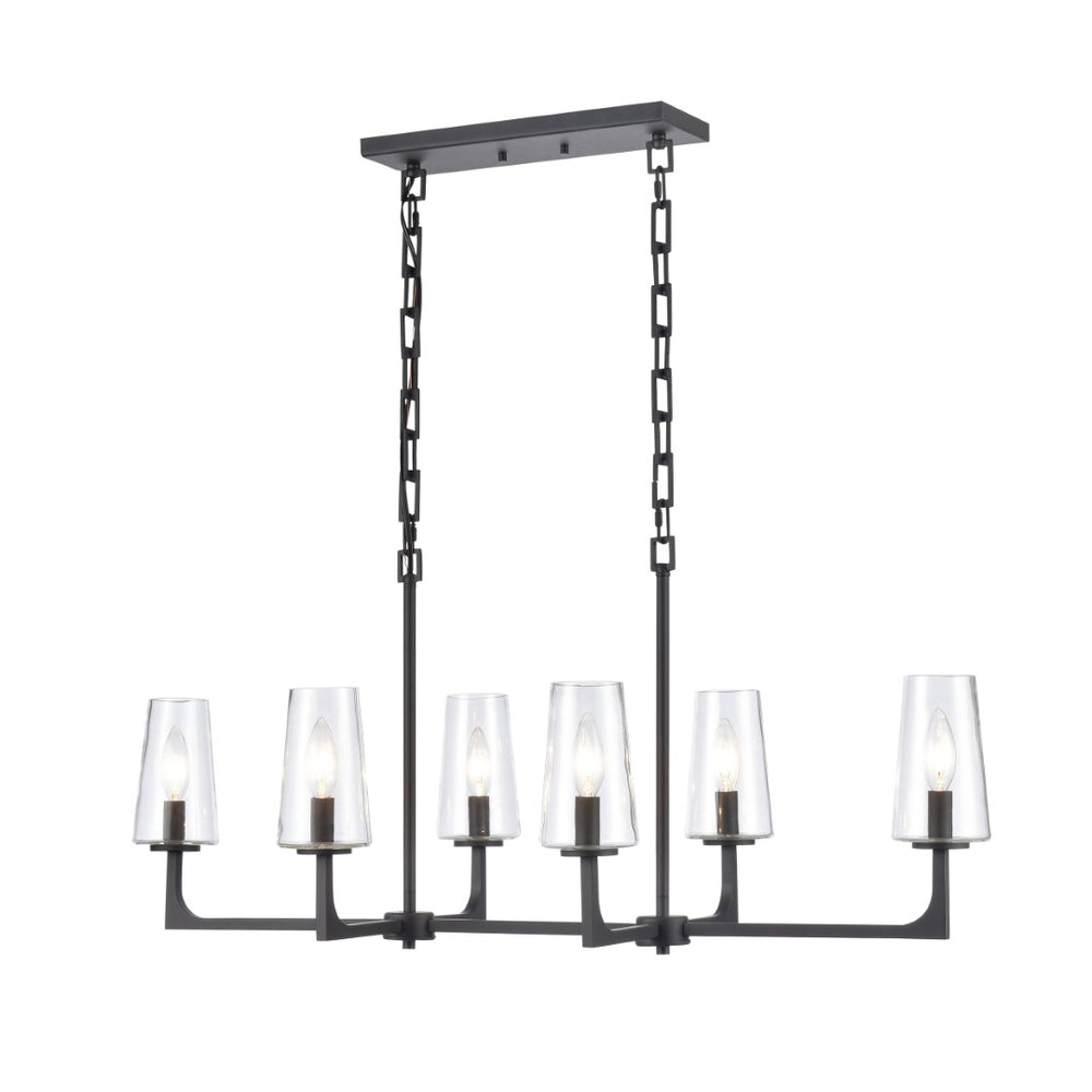 Atlas Fitzroy 36'' Wide 6-Light Linear Chandelier - Modern Sculptural Fixture for Elegant Illumination Lacquered Brass CL11017-BS