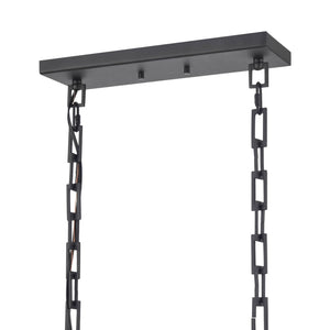 Atlas Fitzroy 36'' Wide 6-Light Linear Chandelier - Modern Sculptural Fixture for Elegant Illumination Matte Black CL11017-BK