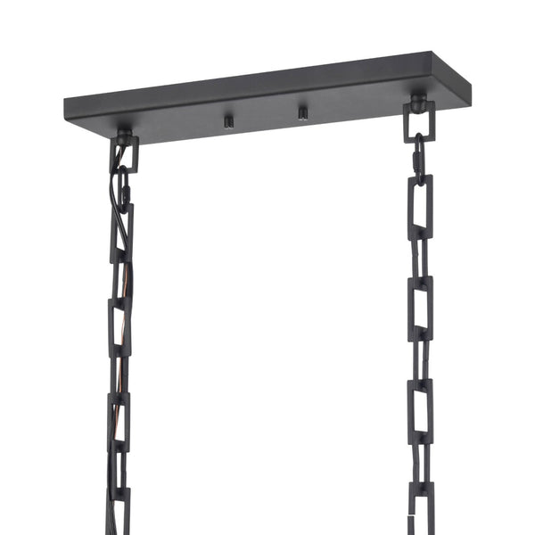 Atlas Fitzroy 36'' Wide 6-Light Linear Chandelier - Modern Sculptural Fixture for Elegant Illumination Matte Black CL11017-BK