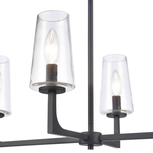 Atlas Fitzroy 36'' Wide 6-Light Linear Chandelier - Modern Sculptural Fixture for Elegant Illumination Matte Black CL11017-BK