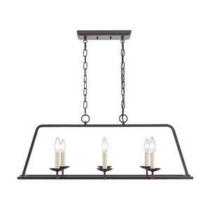 Atlas Joanie 34'' Wide 6-Light Linear Chandelier - Elegant Lantern-Style Design for Dining and Kitchens Old Bronze CL11018-BZ