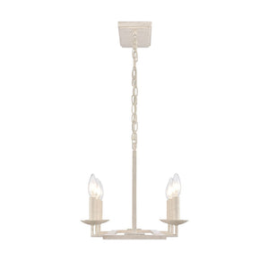 Atlas Joanie 34'' Wide 6-Light Linear Chandelier - Elegant Lantern-Style Design for Dining and Kitchens Antique White CL11018-WH
