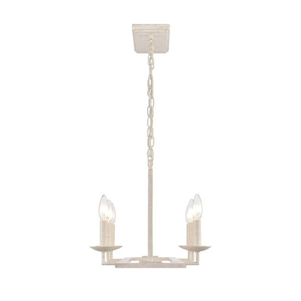 Atlas Joanie 34'' Wide 6-Light Linear Chandelier - Elegant Lantern-Style Design for Dining and Kitchens Antique White CL11018-WH