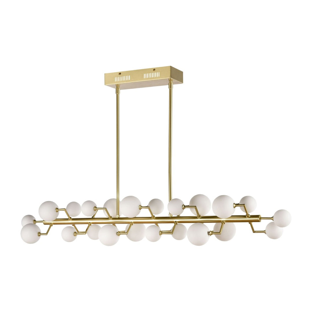 Atlas Keir 43.31'' Wide 22-Light Linear Chandelier - Mid-Century Modern Brass Elegance for Dining Spaces CL11019-BS