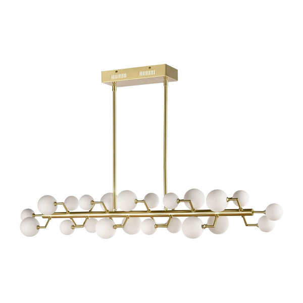 Atlas Keir 43.31'' Wide 22-Light Linear Chandelier - Mid-Century Modern Brass Elegance for Dining Spaces CL11019-BS