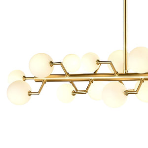Atlas Keir 43.31'' Wide 22-Light Linear Chandelier - Mid-Century Modern Brass Elegance for Dining Spaces CL11019-BS