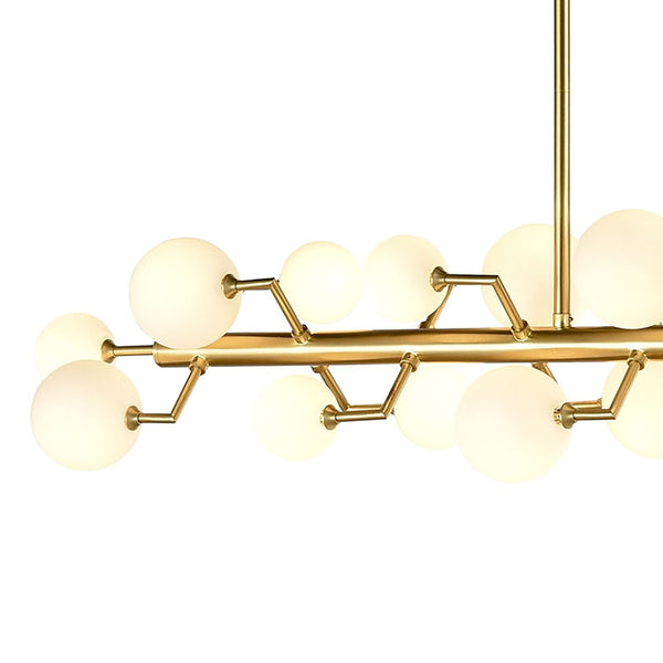 Atlas Keir 43.31'' Wide 22-Light Linear Chandelier - Mid-Century Modern Brass Elegance for Dining Spaces CL11019-BS