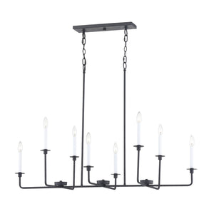 Atlas Lexington Green 48'' Wide 8-Light Linear Chandelier - Modern Elegance for Dining & Living Spaces Matte Black CL11021-BK
