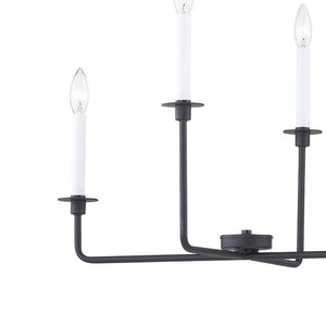 Atlas Lexington Green 48'' Wide 8-Light Linear Chandelier - Modern Elegance for Dining & Living Spaces Matte Black CL11021-BK