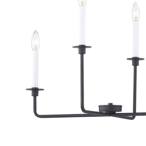 Atlas Lexington Green 48'' Wide 8-Light Linear Chandelier - Modern Elegance for Dining & Living Spaces Matte Black CL11021-BK