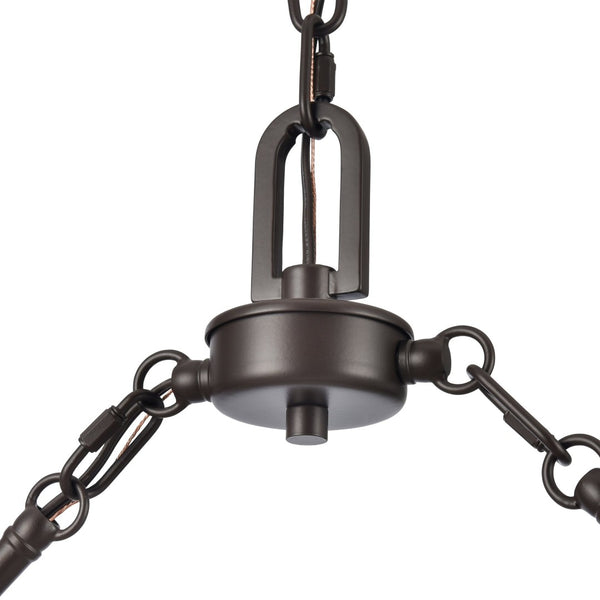 Atlas Marion 36'' Wide 3-Light Linear Chandelier - Elegant Oil Rubbed Bronze with Textured Shades CL11022-BZ